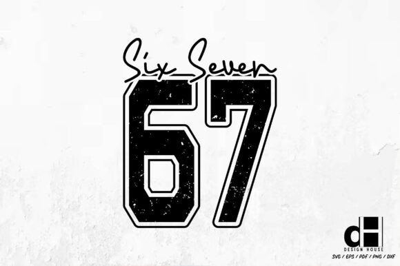 6 7 Six Seven Funny Meme Varsity SVG PNG