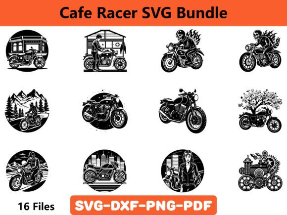 Cafe Racer SVG Bundle, Motorcycle SVG