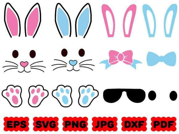 Easter Bunny SVG Bundle, Bunny Ears Svg