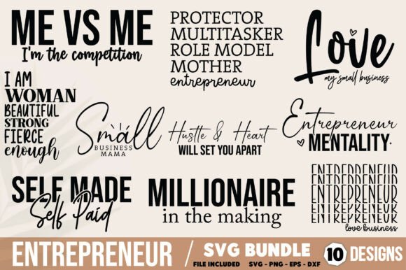 Entrepreneur SVG Bundle, Motivational SVG