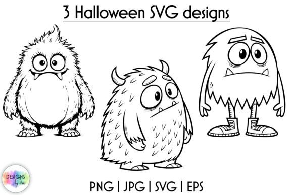Halloween Monsters SVG, Cute Monsters