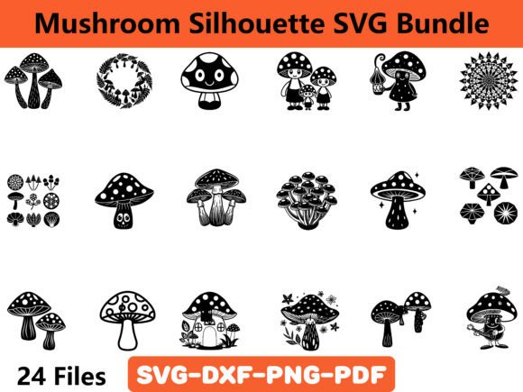 Mushroom Silhouette SVG Bundle
