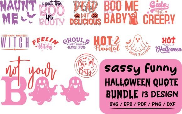 Sassy Funny Halloween Bundle SVG PNG