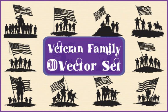 Veteran Family Silhouette SVG Bundle